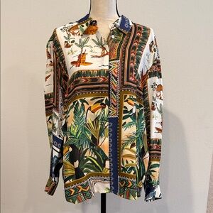 FARM Rio Multicolor Tropical Print Blouse